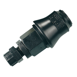 neoLab® Schnellkupplung POM mit Absperrung, Quetschanschluss 6x4 mm