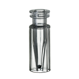 neochrom® TopSert Schnappringflasche ND11, 0,2 ml, TPX, mit Glas-Mikroeinsatz, 100 St./Pack