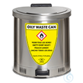 Asecos® Entsorgungsbehälter für Putzlappen aus Edelstahl, 50 Liter