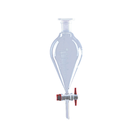 Lenz® Scheidetrichter, konisch, mit PTFE-Küken, 250 ml, NS 29/32, Bohrung 4,0 mm, Teilung 10 ml