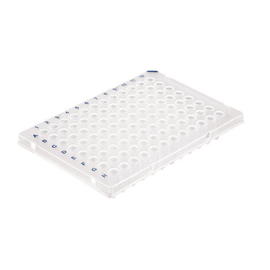 Brand PCR-Platte, 96-well, halber Rahmen, Standardprofil, farblos, PP, wellrand nicht erhöht, 0,2 ml, Cut Corner A12